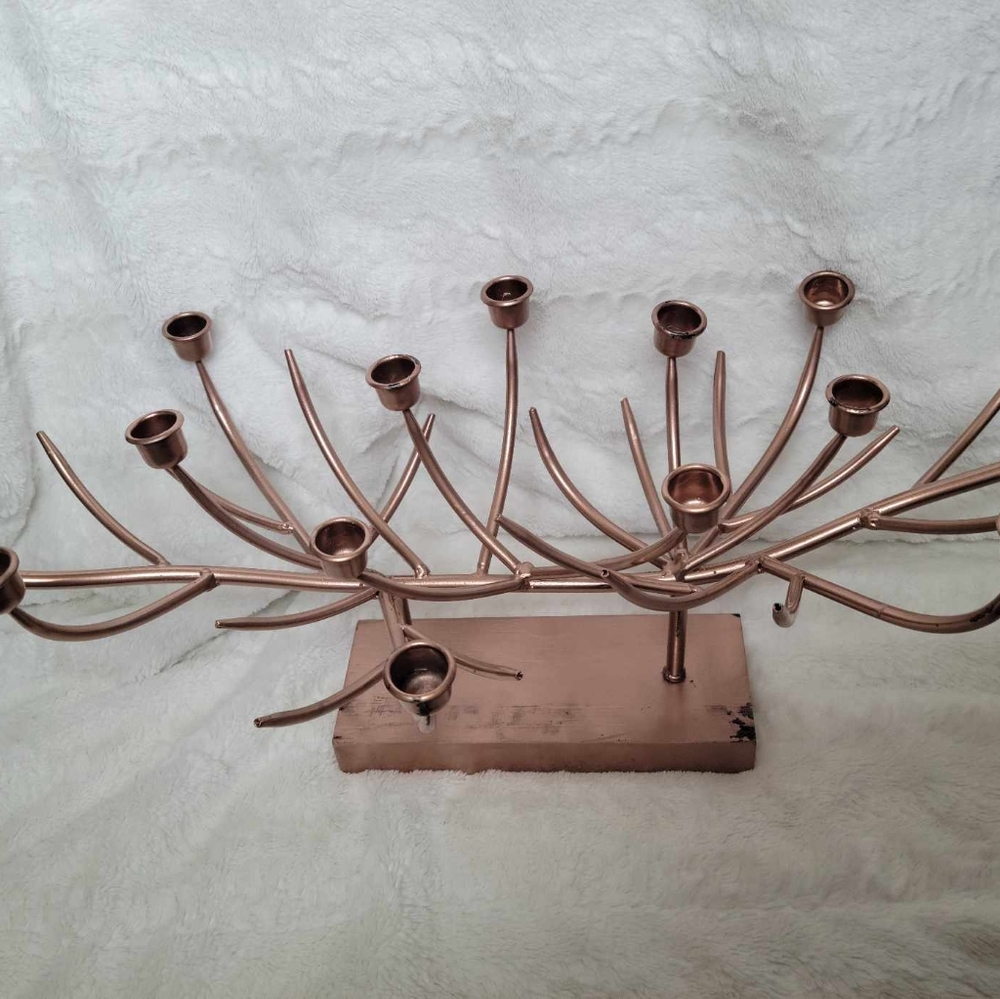 Rustic Rose gold Antler Candle holder